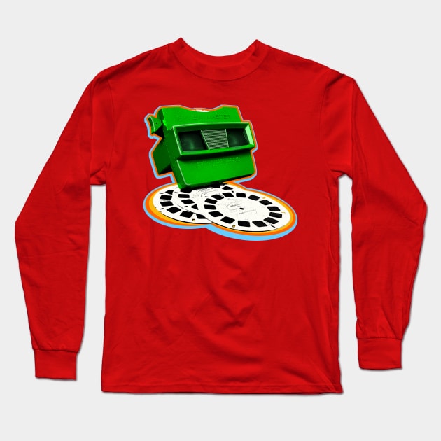 Super View-Master Toy in Green with Candy Color Bursts Long Sleeve T-Shirt by callingtomorrow